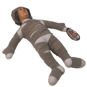 Three Stooges Moe Vinyl Head Mummy Suit Plush Doll 16" Original Tag Vintage 2001